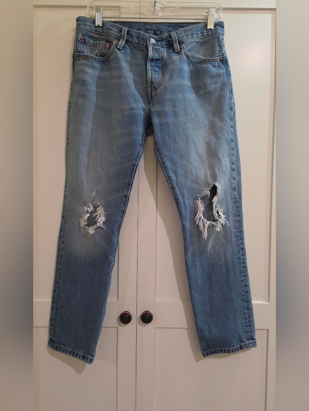 Classic Distressed Womens 501 CT Jeans